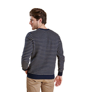 Legion Stripe Crew in Navy by Barbour  - 3