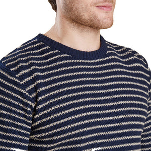 Legion Stripe Crew in Navy by Barbour  - 2