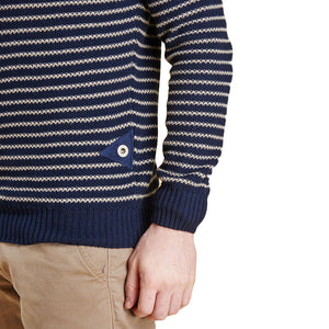 Legion Stripe Crew in Navy by Barbour  - 4