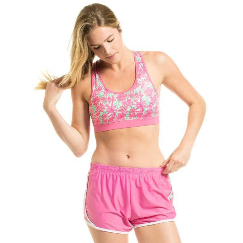 Let It Bloom Sports Bra in Pop Pink by Krass & Co.  - 1