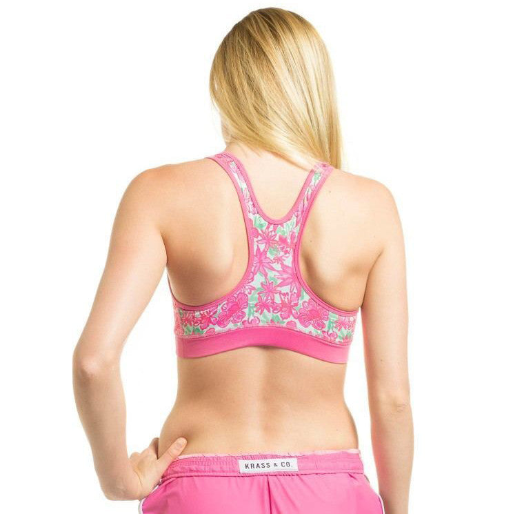 Let It Bloom Sports Bra in Pop Pink by Krass & Co.  - 3