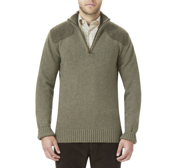 Weymouth Half Zip Jumper in Light Olive Green