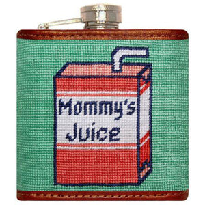 Mommy's Juice Needlepoint Flask in Green   