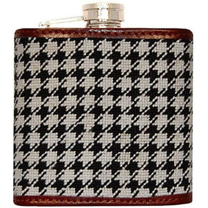 Houndstooth Needlepoint Flask  
