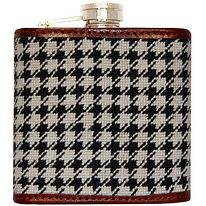 Houndstooth Needlepoint Flask  