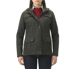 Ladies Utility Waxed Jacket in Olive by Barbour