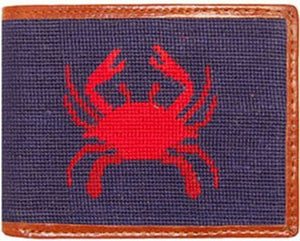 Crab Needlepoint Wallet   