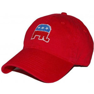 Republican Needlepoint Hat in Red  