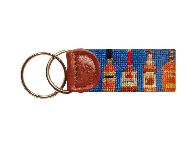 Bourbon Needlepoint Key Fob in Blue  