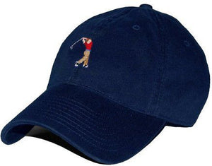 Golfer Needlepoint Hat in Navy  