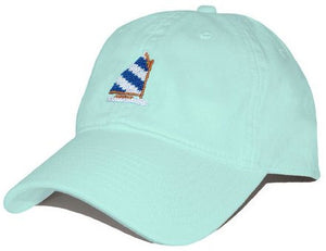 Rainbow Fleet Needlepoint Hat in Glacier Blue  