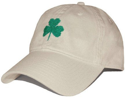 Shamrock Needlepoint Hat in Stone  