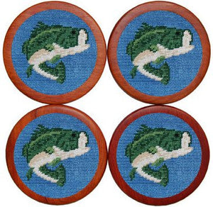 Largemouth Bass Coasters in Blue  