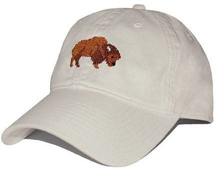 Buffalo Needlepoint Hat in Stone  