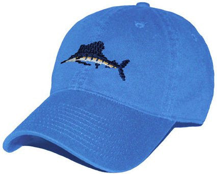 Sailfish Needlepoint Hat in Royal Blue  