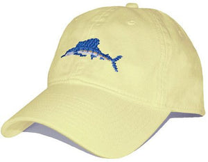 Sailfish Needlepoint Hat in Butter  