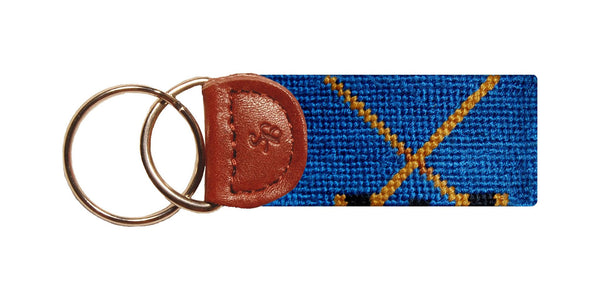 Hockey Needlepoint Key Fob in Blue  