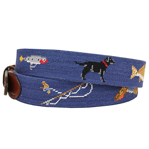 Southern Sportsman Needlepoint Belt in Navy   