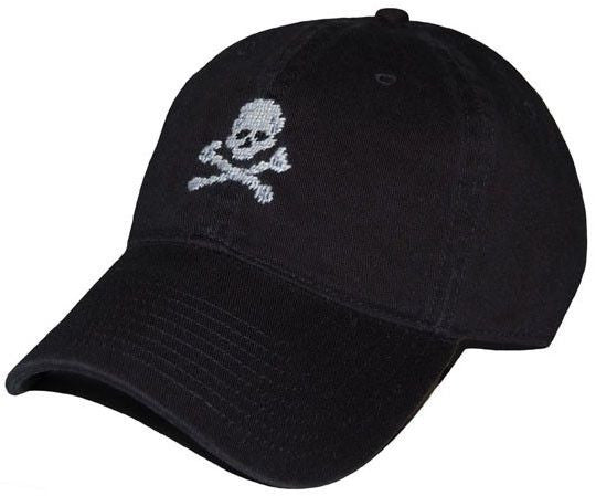 Jolly Roger Needlepoint Hat in Black  