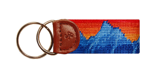 Mountain Sunset Needlepoint Key Fob in Mutli  