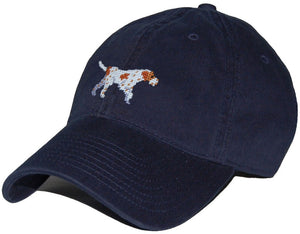 Pointer Needlepoint Hat in Navy  