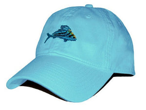 Roosterfish Needlepoint Hat in Glacier  