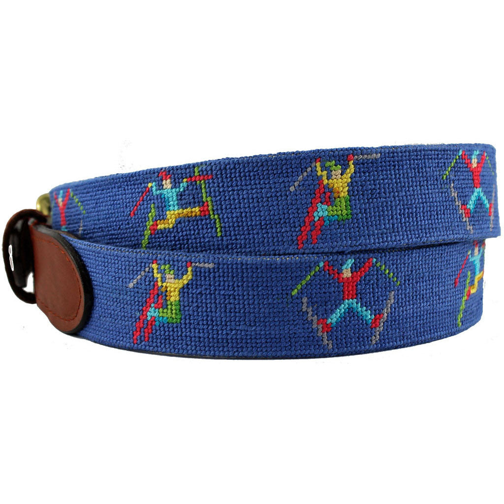 Ski Tricks Needlepoint Belt