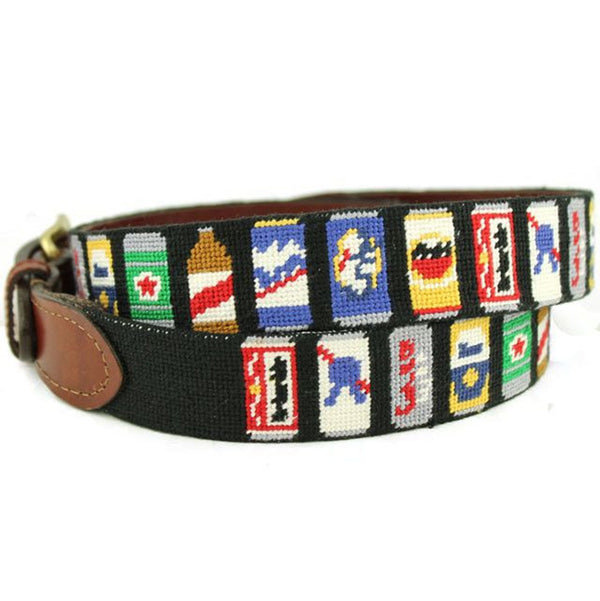Beer Cans Needlepoint Belt