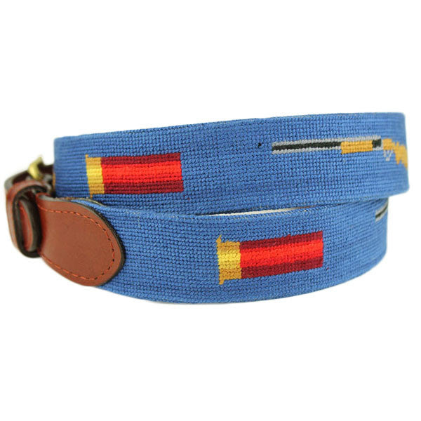 Shotgun and Shell Needlepoint Belt   