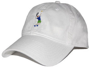 Tennis Player Needlepoint Hat in White  