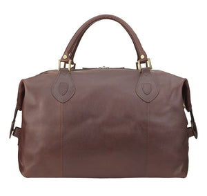 Leather Medium Travel Bag in Dark Brown