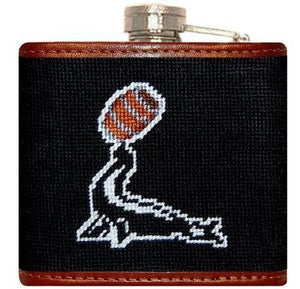 Goslings Needlepoint Flask in Black   