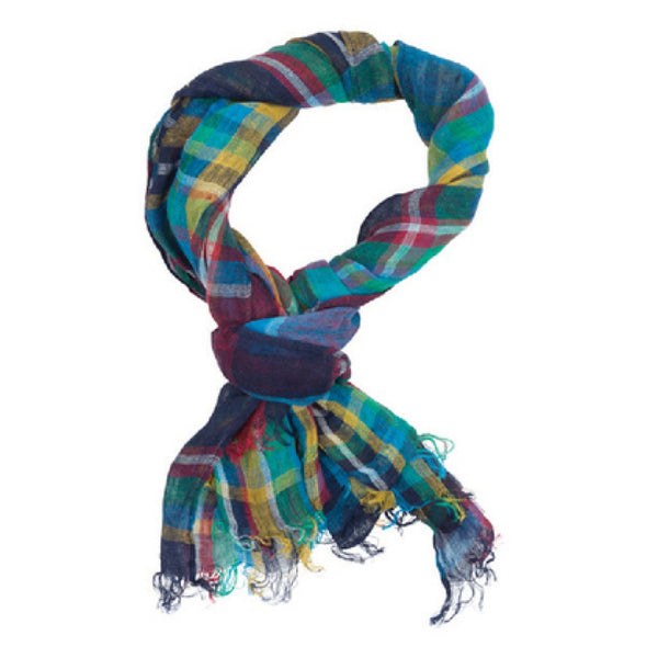 Newark Check Scarf in King Fisher Plaid