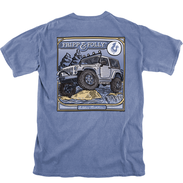 On the Rocks Tee in Blue Jean by Fripp & Folly 