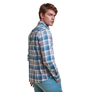 Orson Tailored Fit Button Down in Blue by Barbour  - 2