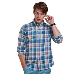 Orson Tailored Fit Button Down in Blue by Barbour  - 1