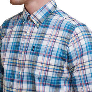 Orson Tailored Fit Button Down in Blue by Barbour  - 3