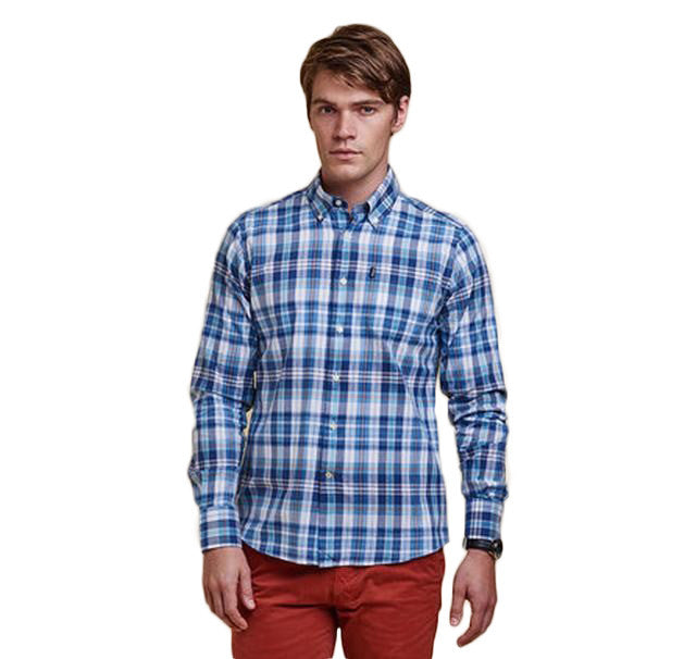 Orson Tailored Fit Button Down in Navy by Barbour  - 1