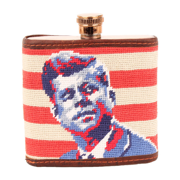 JFK Needlepoint Flask by Parlour  - 1