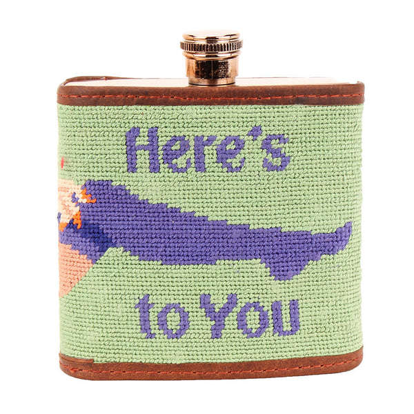 Here's To You Needlepoint Flask by Parlour  - 1