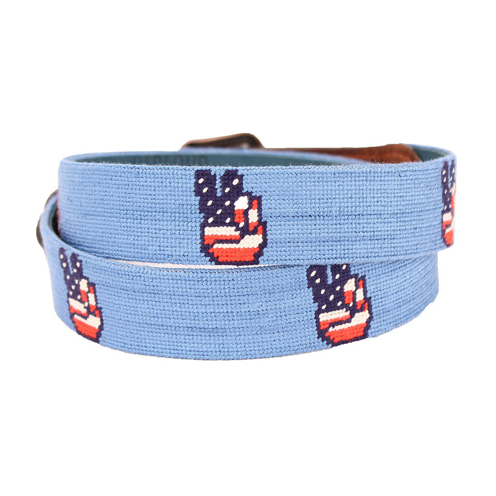 Patriotic Peace Needlepoint Belt by Parlour  - 2