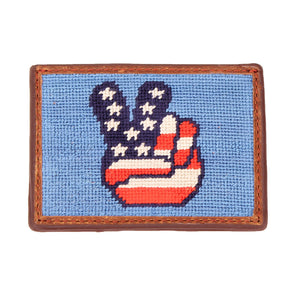 Patriotic Peace Needlepoint Credit Card Wallet by Parlour  - 1