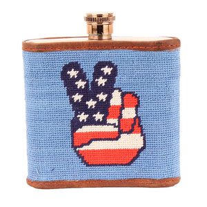 Patriotic Peace Needlepoint Flask by Parlour  - 2