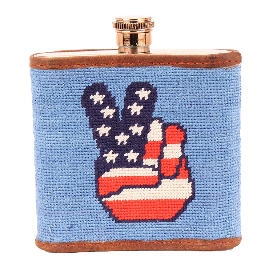 Patriotic Peace Needlepoint Flask by Parlour  - 1