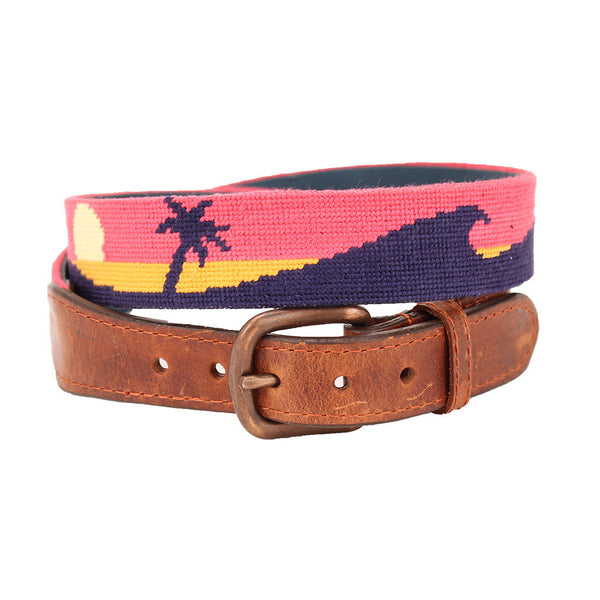 Sunset Surfing Needlepoint Belt by Parlour  - 1