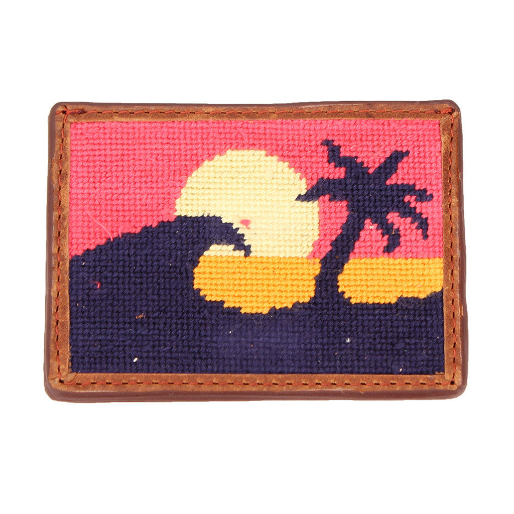 Sunset Surfing Needlepoint Credit Card Wallet by Parlour  - 1