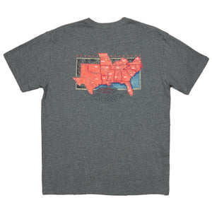 The South River Route Tee in Midnight Grey by Southern Marsh 