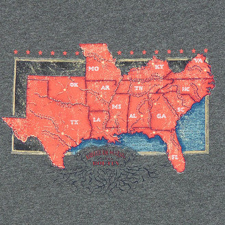 The South River Route Tee in Midnight Grey by Southern Marsh 