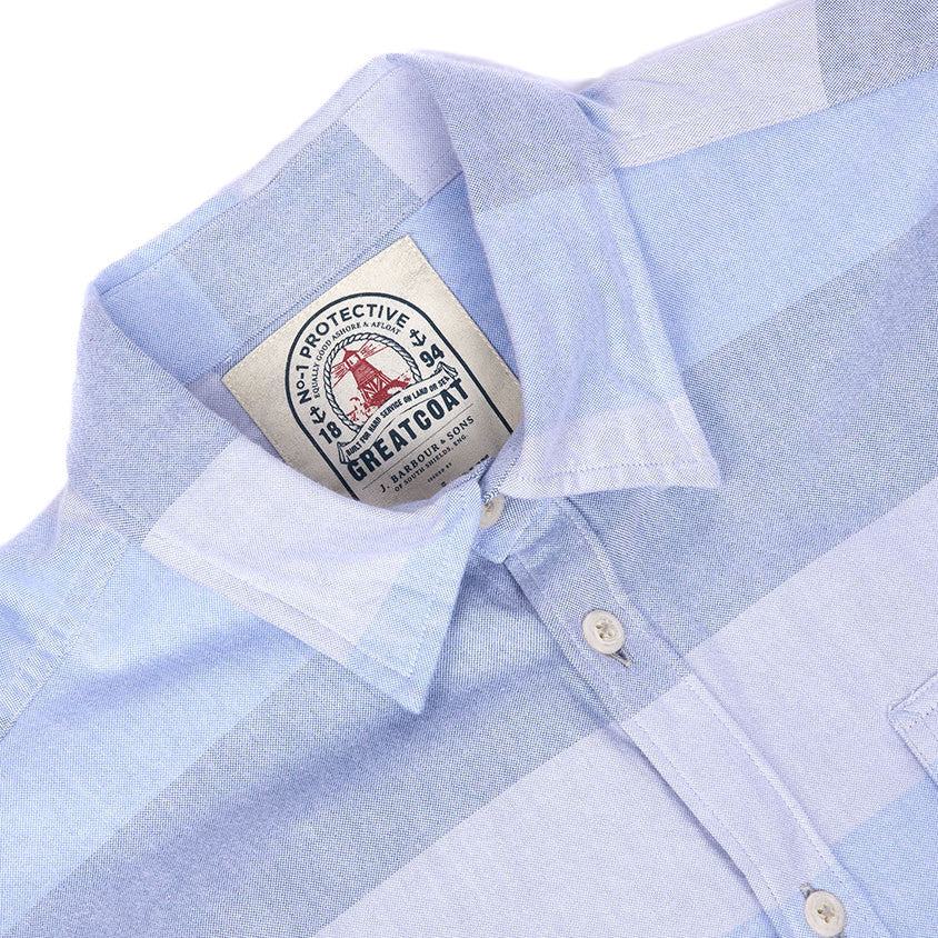 Sailor Tailored Fit Button Down in Sky Blue by Barbour  - 3