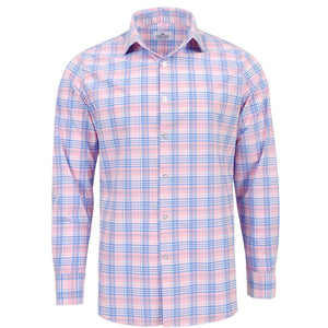 The "Savannah" Button Down in Pink and Blue Plaid by Mizzen + Main  